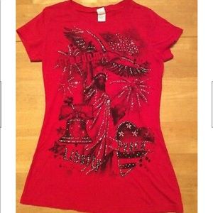 STAR Red PATRIOTIC Freedom Liberty Peace TEE L